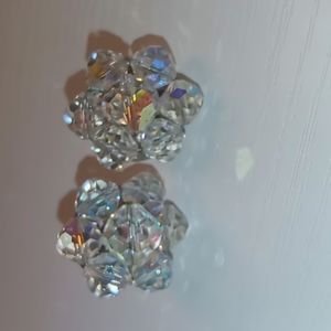 Vintage petite clip-on earrings Crystal
